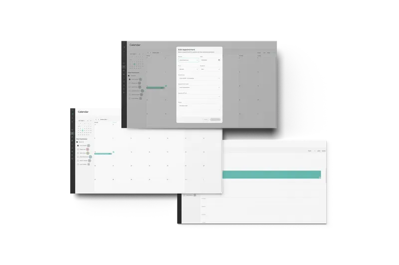 Clinic scheduling calendar interface
